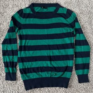Forever 21 Green and Navy Striped Sweater
